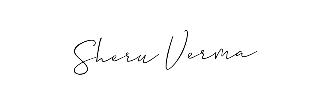 Allison_Script is a professional signature style that is perfect for those who want to add a touch of class to their signature. It is also a great choice for those who want to make their signature more unique. Get Sheru Verma name to fancy signature for free. Sheru Verma signature style 2 images and pictures png