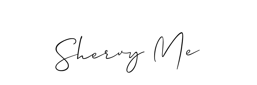 You should practise on your own different ways (Allison_Script) to write your name (Shervy Me) in signature. don't let someone else do it for you. Shervy Me signature style 2 images and pictures png