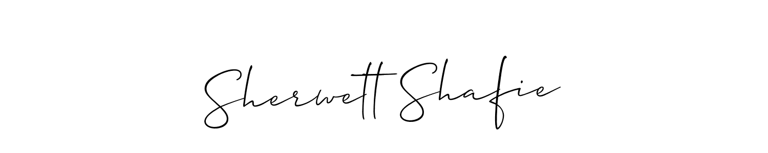 You should practise on your own different ways (Allison_Script) to write your name (Sherwett Shafie) in signature. don't let someone else do it for you. Sherwett Shafie signature style 2 images and pictures png