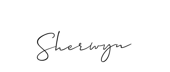 Use a signature maker to create a handwritten signature online. With this signature software, you can design (Allison_Script) your own signature for name Sherwyn. Sherwyn signature style 2 images and pictures png