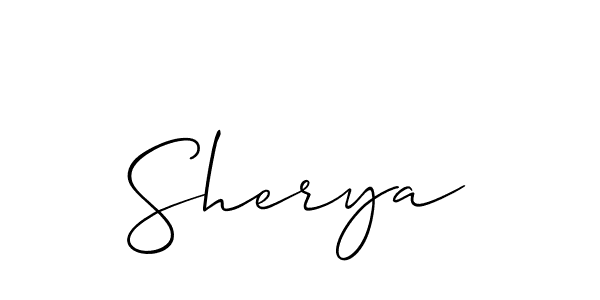 Create a beautiful signature design for name Sherya. With this signature (Allison_Script) fonts, you can make a handwritten signature for free. Sherya signature style 2 images and pictures png