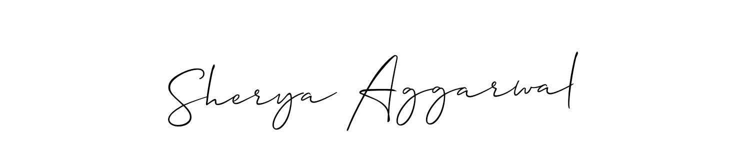 Create a beautiful signature design for name Sherya Aggarwal. With this signature (Allison_Script) fonts, you can make a handwritten signature for free. Sherya Aggarwal signature style 2 images and pictures png