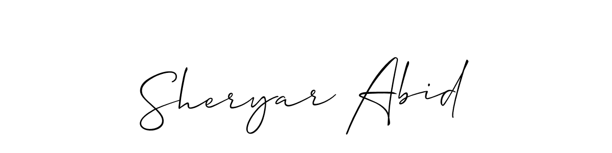 You should practise on your own different ways (Allison_Script) to write your name (Sheryar Abid) in signature. don't let someone else do it for you. Sheryar Abid signature style 2 images and pictures png