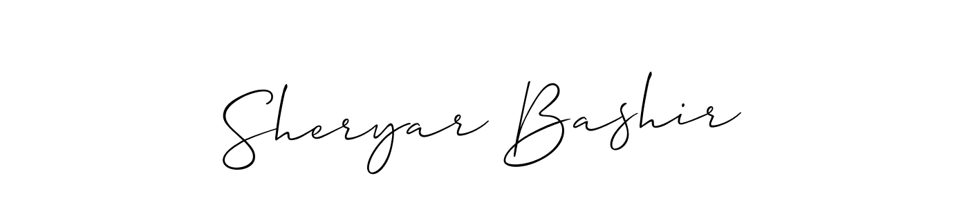 It looks lik you need a new signature style for name Sheryar Bashir. Design unique handwritten (Allison_Script) signature with our free signature maker in just a few clicks. Sheryar Bashir signature style 2 images and pictures png