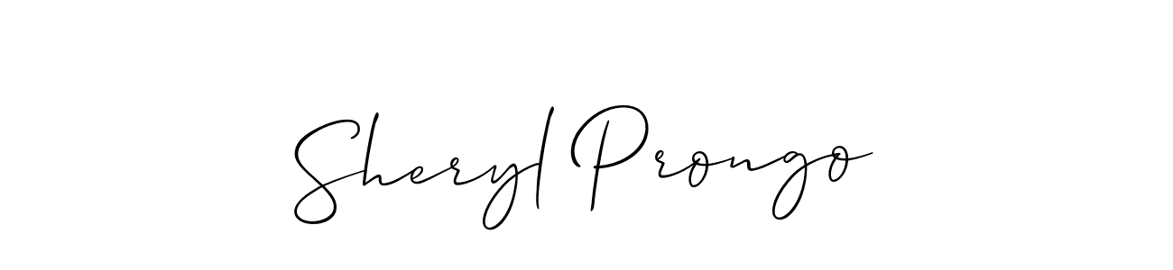 How to make Sheryl Prongo name signature. Use Allison_Script style for creating short signs online. This is the latest handwritten sign. Sheryl Prongo signature style 2 images and pictures png