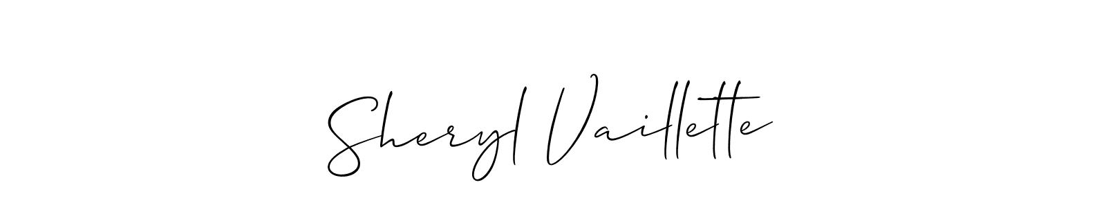 Check out images of Autograph of Sheryl Vaillette name. Actor Sheryl Vaillette Signature Style. Allison_Script is a professional sign style online. Sheryl Vaillette signature style 2 images and pictures png