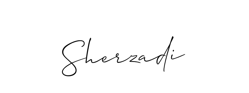 Make a beautiful signature design for name Sherzadi. With this signature (Allison_Script) style, you can create a handwritten signature for free. Sherzadi signature style 2 images and pictures png