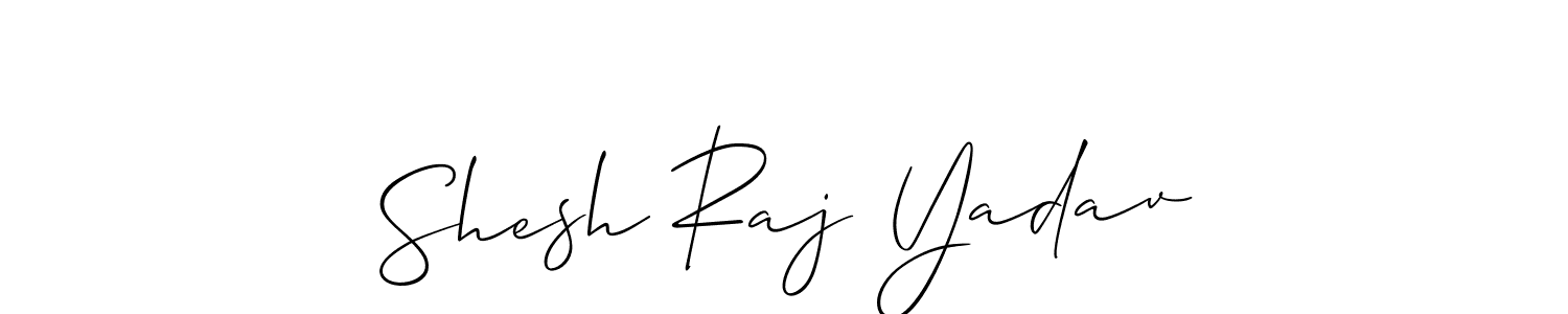 Design your own signature with our free online signature maker. With this signature software, you can create a handwritten (Allison_Script) signature for name Shesh Raj Yadav. Shesh Raj Yadav signature style 2 images and pictures png