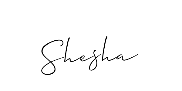 Make a beautiful signature design for name Shesha. With this signature (Allison_Script) style, you can create a handwritten signature for free. Shesha signature style 2 images and pictures png