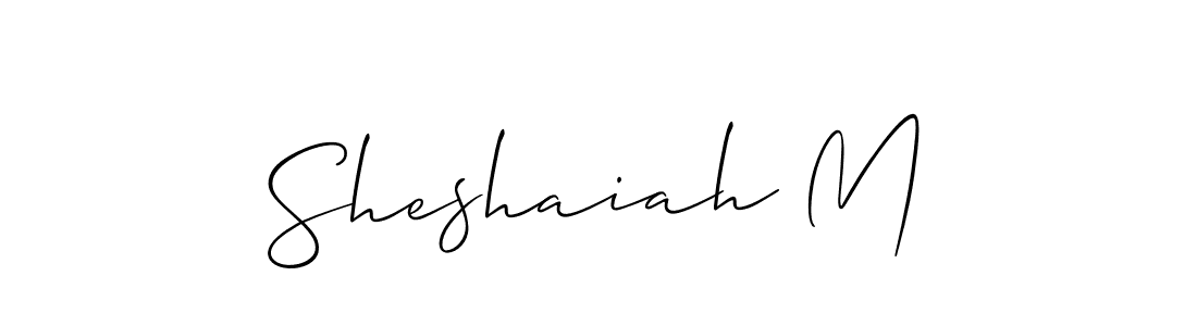 How to make Sheshaiah M name signature. Use Allison_Script style for creating short signs online. This is the latest handwritten sign. Sheshaiah M signature style 2 images and pictures png