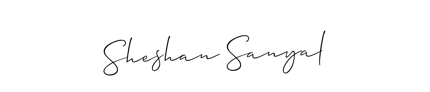 Also we have Sheshan Sanyal name is the best signature style. Create professional handwritten signature collection using Allison_Script autograph style. Sheshan Sanyal signature style 2 images and pictures png