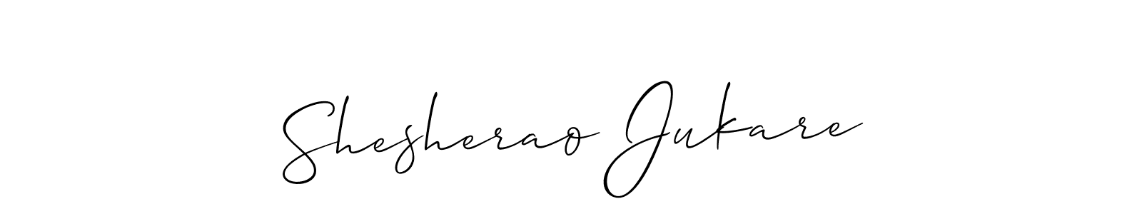 You should practise on your own different ways (Allison_Script) to write your name (Shesherao Jukare) in signature. don't let someone else do it for you. Shesherao Jukare signature style 2 images and pictures png