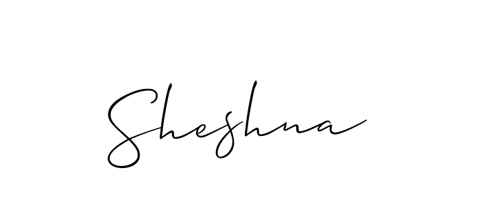Use a signature maker to create a handwritten signature online. With this signature software, you can design (Allison_Script) your own signature for name Sheshna. Sheshna signature style 2 images and pictures png