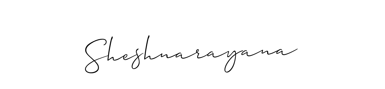 Use a signature maker to create a handwritten signature online. With this signature software, you can design (Allison_Script) your own signature for name Sheshnarayana. Sheshnarayana signature style 2 images and pictures png