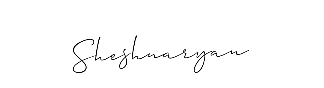 Use a signature maker to create a handwritten signature online. With this signature software, you can design (Allison_Script) your own signature for name Sheshnaryan. Sheshnaryan signature style 2 images and pictures png