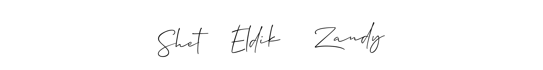 The best way (Allison_Script) to make a short signature is to pick only two or three words in your name. The name Shet    Eldik     Zandy include a total of six letters. For converting this name. Shet    Eldik     Zandy signature style 2 images and pictures png