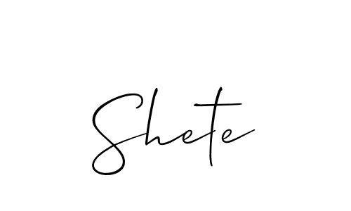 Also You can easily find your signature by using the search form. We will create Shete name handwritten signature images for you free of cost using Allison_Script sign style. Shete signature style 2 images and pictures png