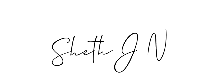 How to Draw Sheth J N signature style? Allison_Script is a latest design signature styles for name Sheth J N. Sheth J N signature style 2 images and pictures png