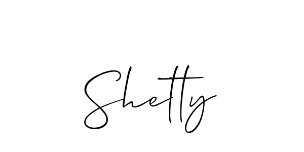 Design your own signature with our free online signature maker. With this signature software, you can create a handwritten (Allison_Script) signature for name Shetty. Shetty signature style 2 images and pictures png