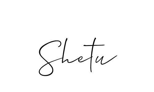 Create a beautiful signature design for name Shetu. With this signature (Allison_Script) fonts, you can make a handwritten signature for free. Shetu signature style 2 images and pictures png