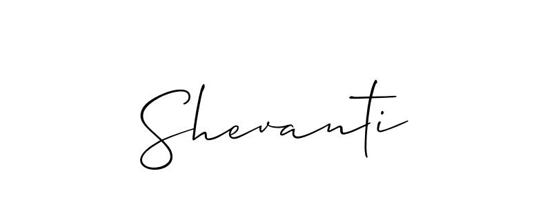 The best way (Allison_Script) to make a short signature is to pick only two or three words in your name. The name Shevanti include a total of six letters. For converting this name. Shevanti signature style 2 images and pictures png