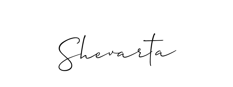 Use a signature maker to create a handwritten signature online. With this signature software, you can design (Allison_Script) your own signature for name Shevarta. Shevarta signature style 2 images and pictures png