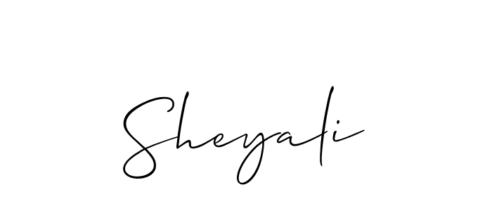 Make a beautiful signature design for name Sheyali. With this signature (Allison_Script) style, you can create a handwritten signature for free. Sheyali signature style 2 images and pictures png