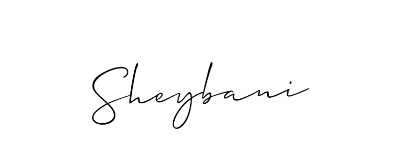 Make a beautiful signature design for name Sheybani. With this signature (Allison_Script) style, you can create a handwritten signature for free. Sheybani signature style 2 images and pictures png