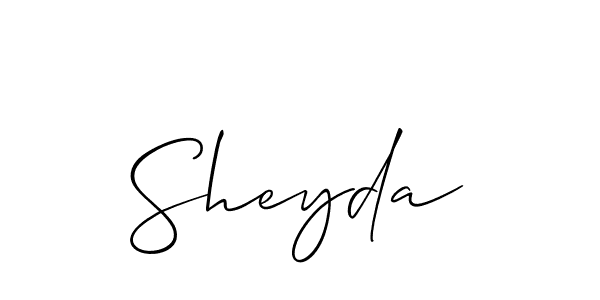 Make a beautiful signature design for name Sheyda. With this signature (Allison_Script) style, you can create a handwritten signature for free. Sheyda signature style 2 images and pictures png