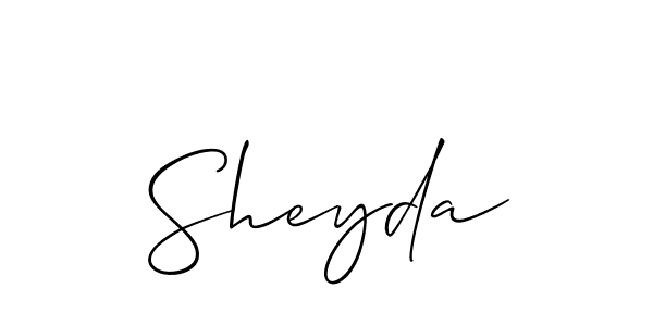Also we have Sheyda name is the best signature style. Create professional handwritten signature collection using Allison_Script autograph style. Sheyda signature style 2 images and pictures png