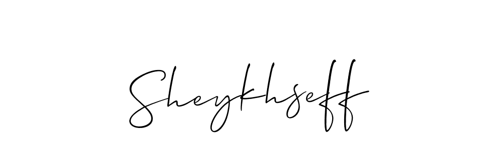 You should practise on your own different ways (Allison_Script) to write your name (Sheykhseff) in signature. don't let someone else do it for you. Sheykhseff signature style 2 images and pictures png
