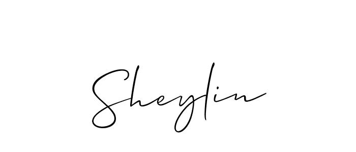 Use a signature maker to create a handwritten signature online. With this signature software, you can design (Allison_Script) your own signature for name Sheylin. Sheylin signature style 2 images and pictures png