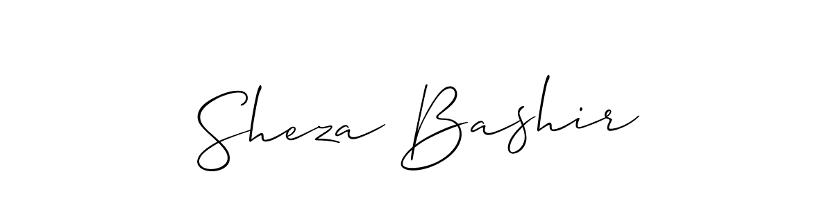 Make a beautiful signature design for name Sheza Bashir. With this signature (Allison_Script) style, you can create a handwritten signature for free. Sheza Bashir signature style 2 images and pictures png