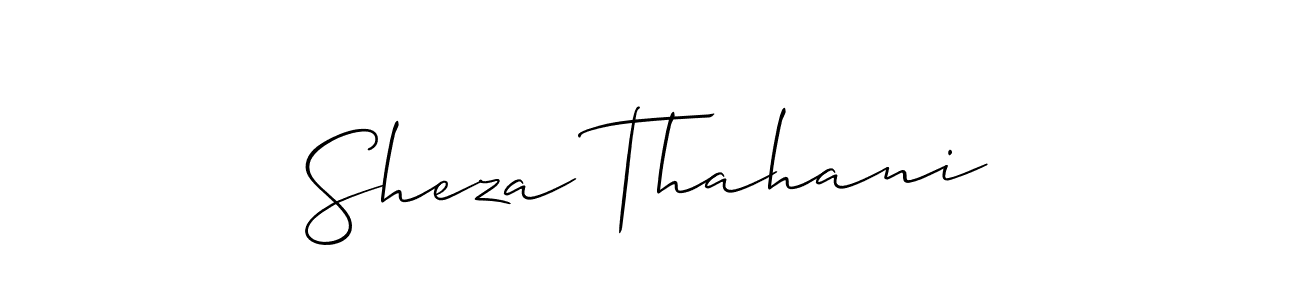 Allison_Script is a professional signature style that is perfect for those who want to add a touch of class to their signature. It is also a great choice for those who want to make their signature more unique. Get Sheza Thahani name to fancy signature for free. Sheza Thahani signature style 2 images and pictures png