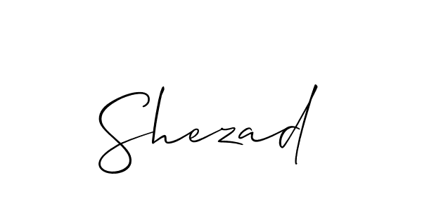 How to make Shezad signature? Allison_Script is a professional autograph style. Create handwritten signature for Shezad name. Shezad signature style 2 images and pictures png