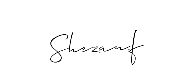 Create a beautiful signature design for name Shezan.f. With this signature (Allison_Script) fonts, you can make a handwritten signature for free. Shezan.f signature style 2 images and pictures png