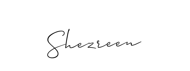 Also we have Shezreen name is the best signature style. Create professional handwritten signature collection using Allison_Script autograph style. Shezreen signature style 2 images and pictures png