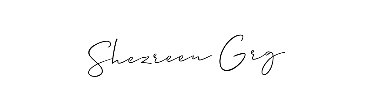 How to make Shezreen Grg signature? Allison_Script is a professional autograph style. Create handwritten signature for Shezreen Grg name. Shezreen Grg signature style 2 images and pictures png