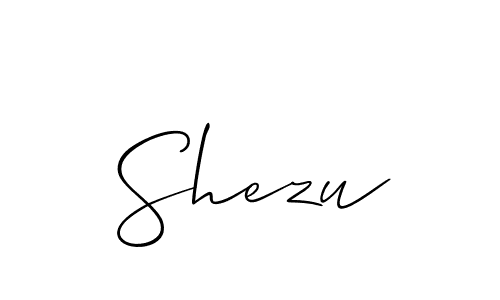 How to make Shezu signature? Allison_Script is a professional autograph style. Create handwritten signature for Shezu name. Shezu signature style 2 images and pictures png