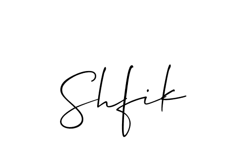 How to make Shfik signature? Allison_Script is a professional autograph style. Create handwritten signature for Shfik name. Shfik signature style 2 images and pictures png