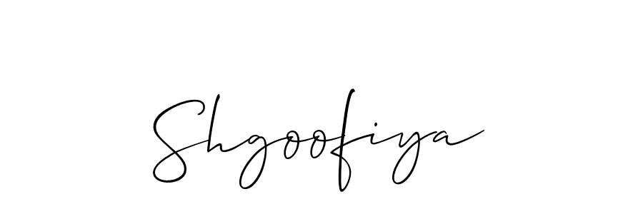 How to make Shgoofiya name signature. Use Allison_Script style for creating short signs online. This is the latest handwritten sign. Shgoofiya signature style 2 images and pictures png