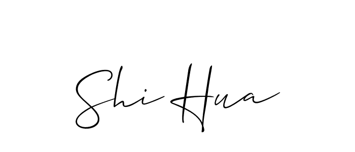 if you are searching for the best signature style for your name Shi Hua. so please give up your signature search. here we have designed multiple signature styles  using Allison_Script. Shi Hua signature style 2 images and pictures png