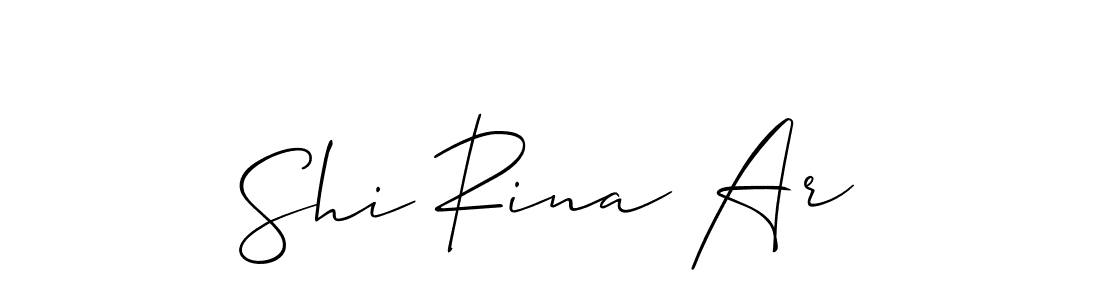 How to make Shi Rina Ar signature? Allison_Script is a professional autograph style. Create handwritten signature for Shi Rina Ar name. Shi Rina Ar signature style 2 images and pictures png
