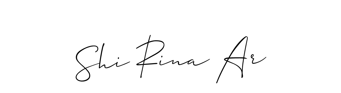 How to make Shi Rina Ar signature? Allison_Script is a professional autograph style. Create handwritten signature for Shi Rina Ar name. Shi Rina Ar signature style 2 images and pictures png