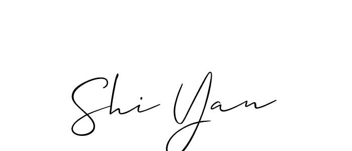 Make a beautiful signature design for name Shi Yan. With this signature (Allison_Script) style, you can create a handwritten signature for free. Shi Yan signature style 2 images and pictures png