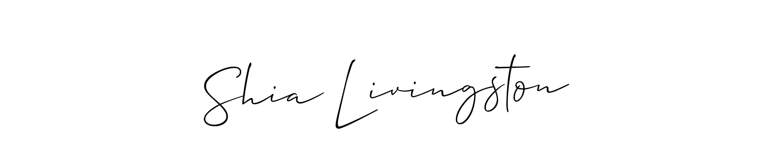 How to make Shia Livingston name signature. Use Allison_Script style for creating short signs online. This is the latest handwritten sign. Shia Livingston signature style 2 images and pictures png