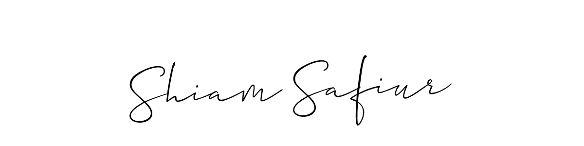 Allison_Script is a professional signature style that is perfect for those who want to add a touch of class to their signature. It is also a great choice for those who want to make their signature more unique. Get Shiam Safiur name to fancy signature for free. Shiam Safiur signature style 2 images and pictures png