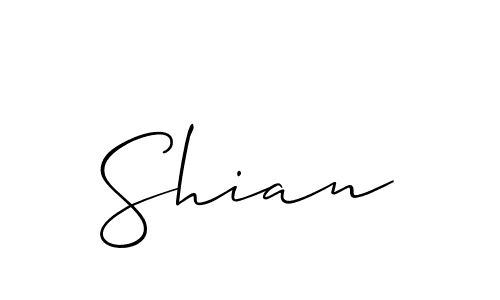 Use a signature maker to create a handwritten signature online. With this signature software, you can design (Allison_Script) your own signature for name Shian. Shian signature style 2 images and pictures png