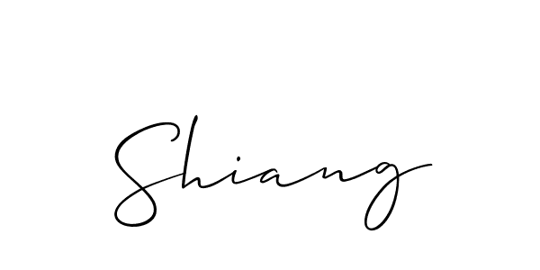 Use a signature maker to create a handwritten signature online. With this signature software, you can design (Allison_Script) your own signature for name Shiang. Shiang signature style 2 images and pictures png
