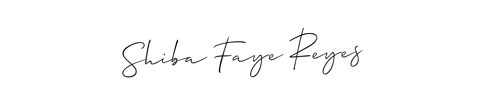 Create a beautiful signature design for name Shiba Faye Reyes. With this signature (Allison_Script) fonts, you can make a handwritten signature for free. Shiba Faye Reyes signature style 2 images and pictures png